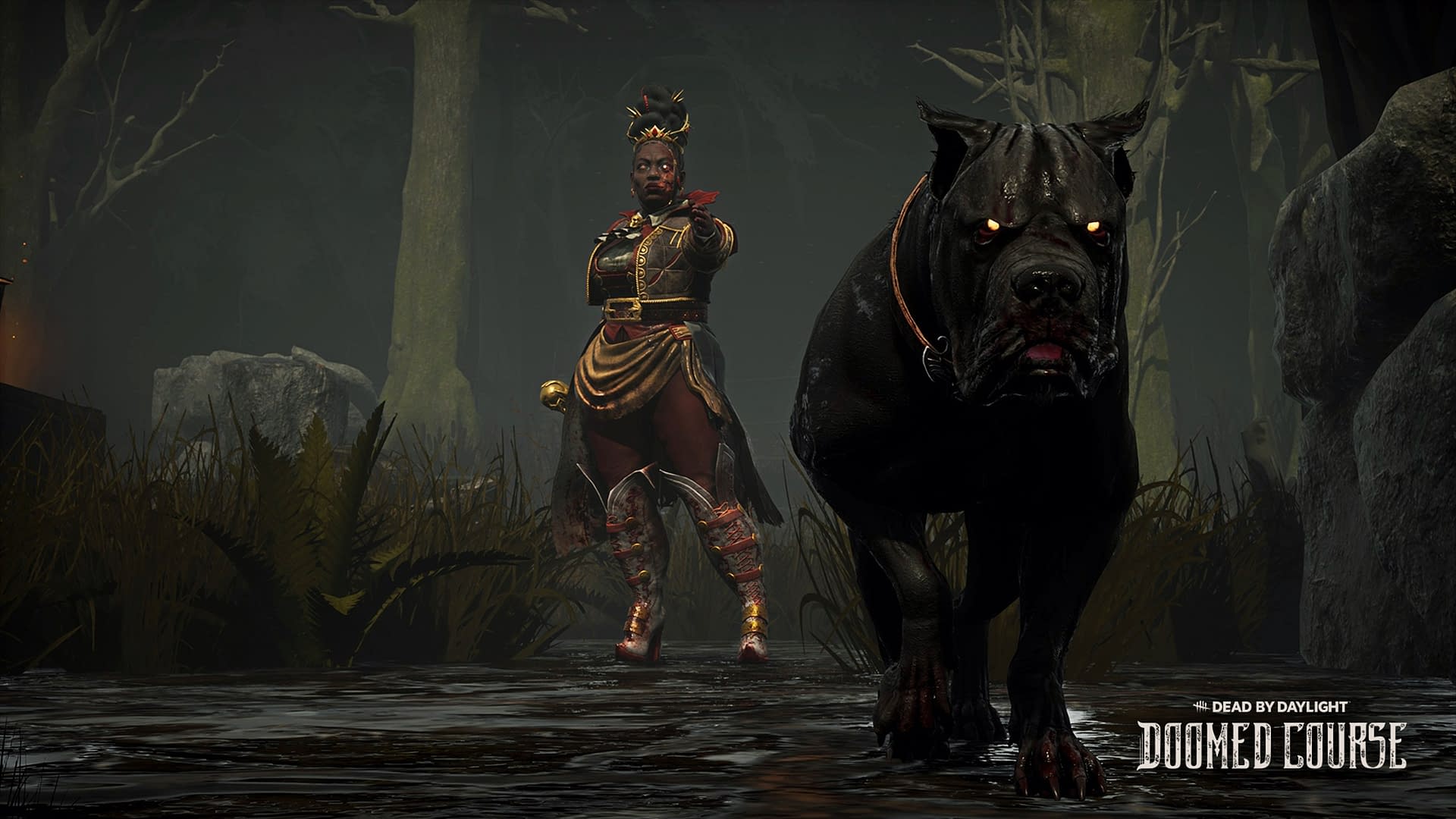 The Houndmaster and her dog Snug - official Doomed Course chapter keyart