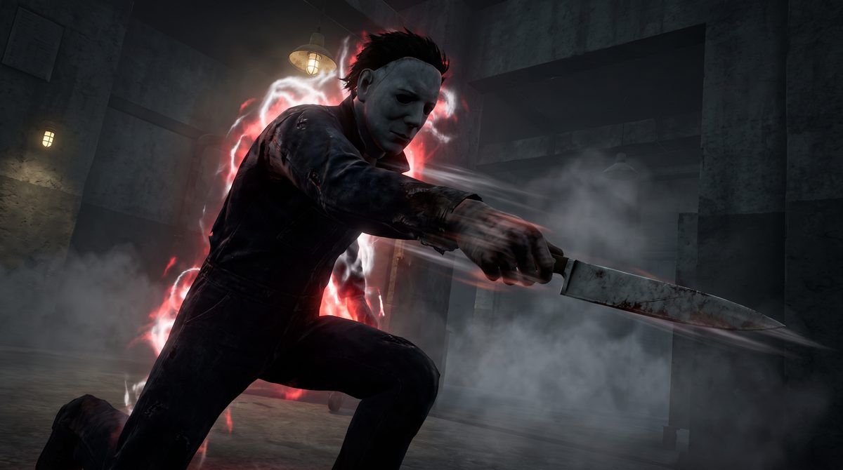 Michael Myers in Evil Within Tier 3 mid-lunge attack