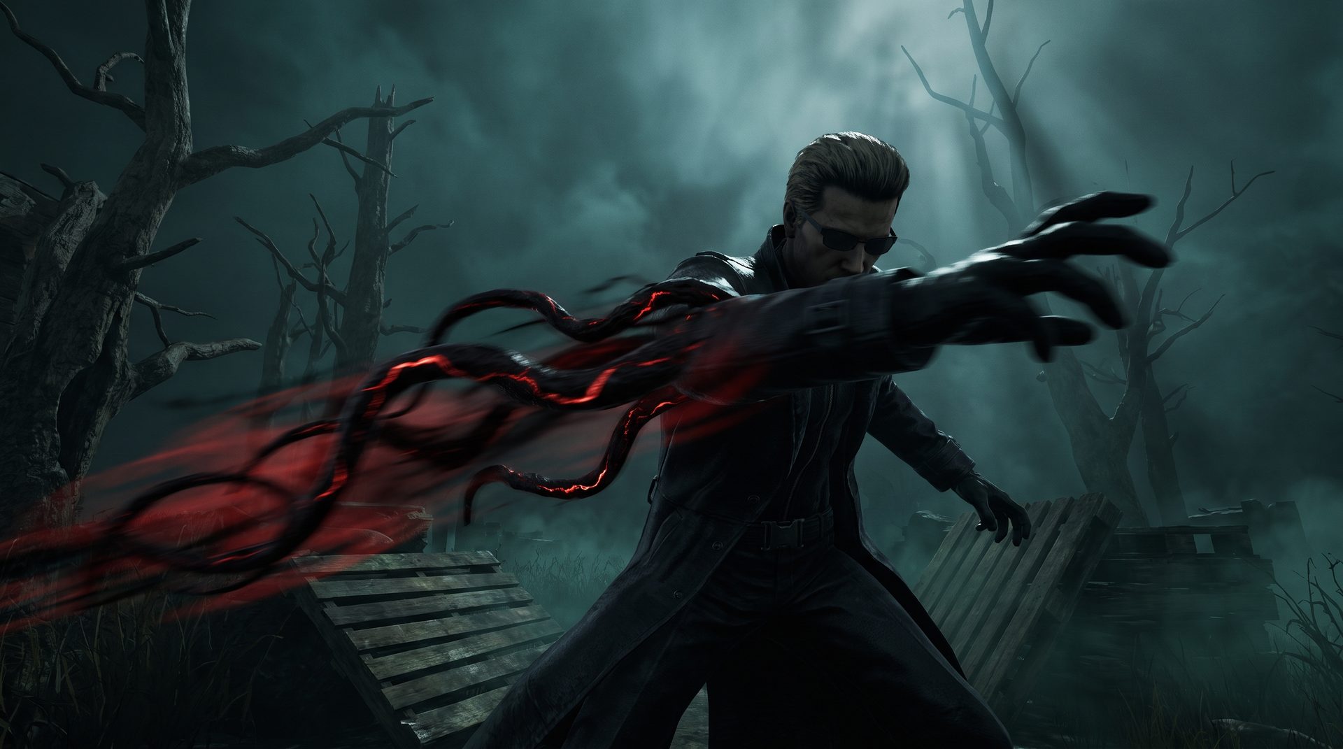 Albert Wesker mid-Virulent Bound attack in Dead by Daylight