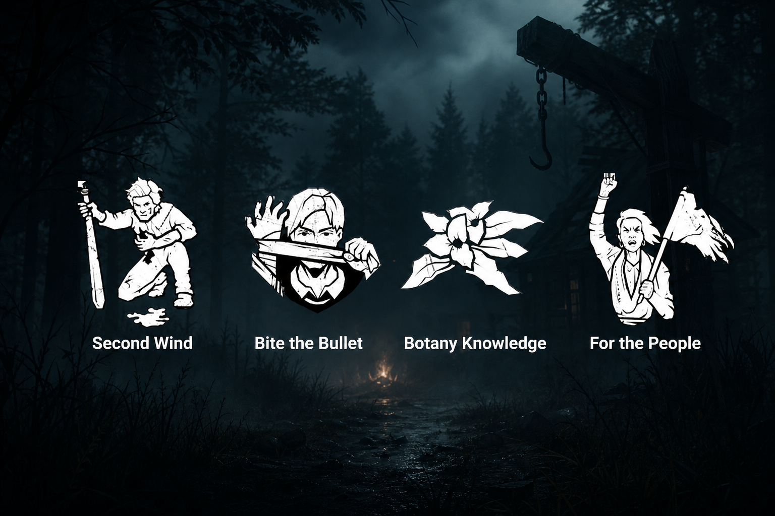 Healing Stack perk build card showing Second Wind, Bite the Bullet, Botany Knowledge, For the People for Black Banquet farming
