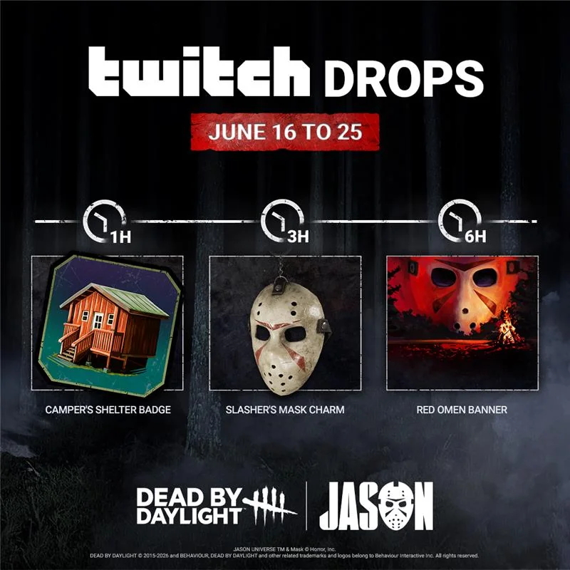 Dead by Daylight Twitch Drops campaign promo art for the 10th anniversary Black Banquet event