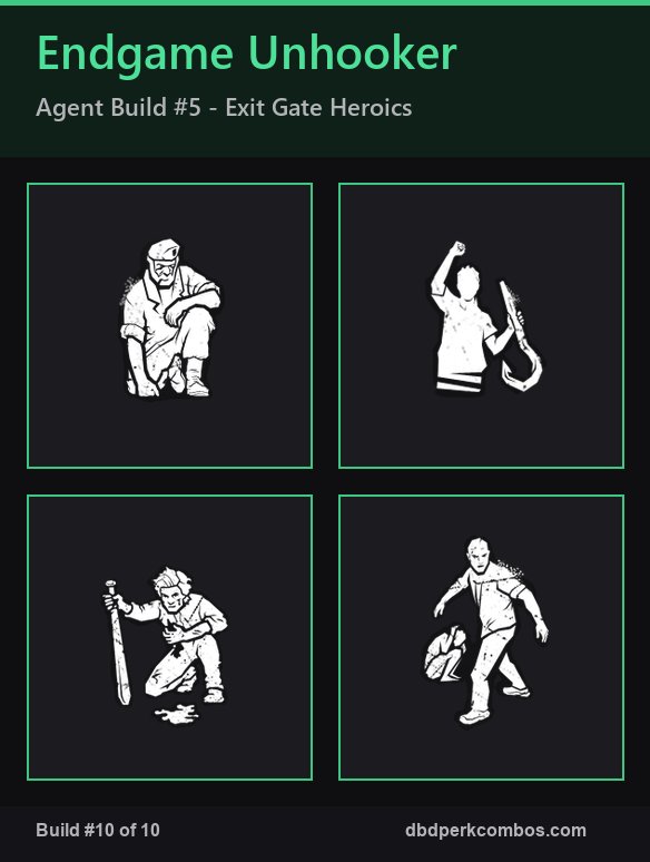 Agent Build 5 Endgame Unhooker perk grid for the 2v8 final week