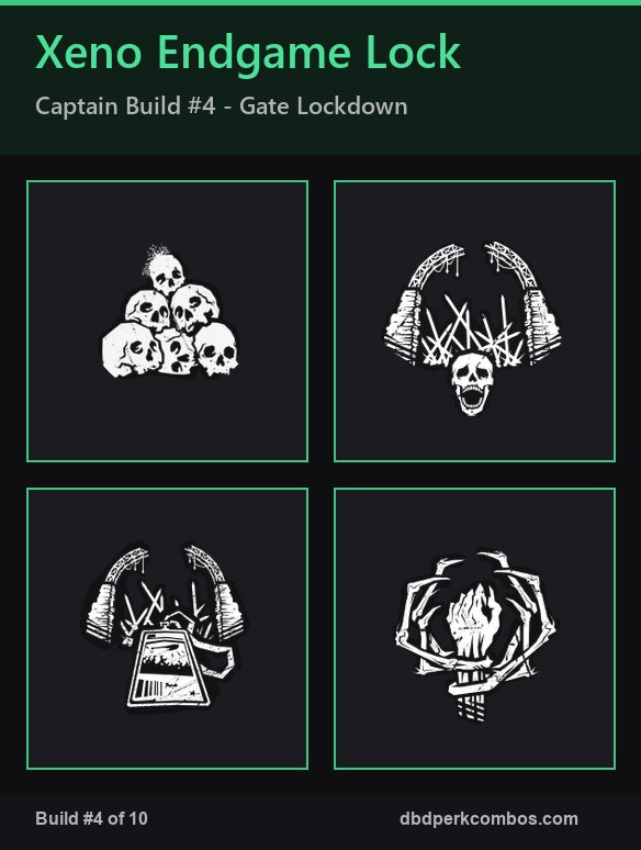Captain Build 4 Xenomorph Endgame Lockdown perk grid for the 2v8 final week