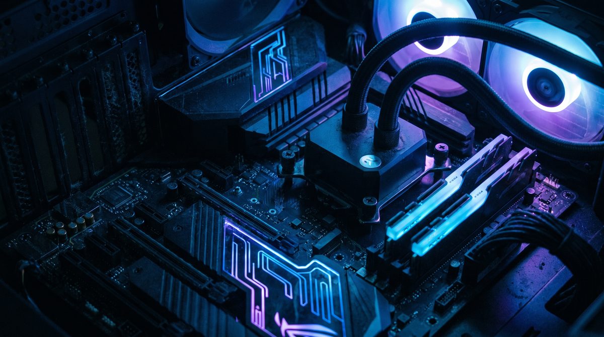 Dark atmospheric computer motherboard with RGB lighting representing the driver update required for DBD security update July 30 2026