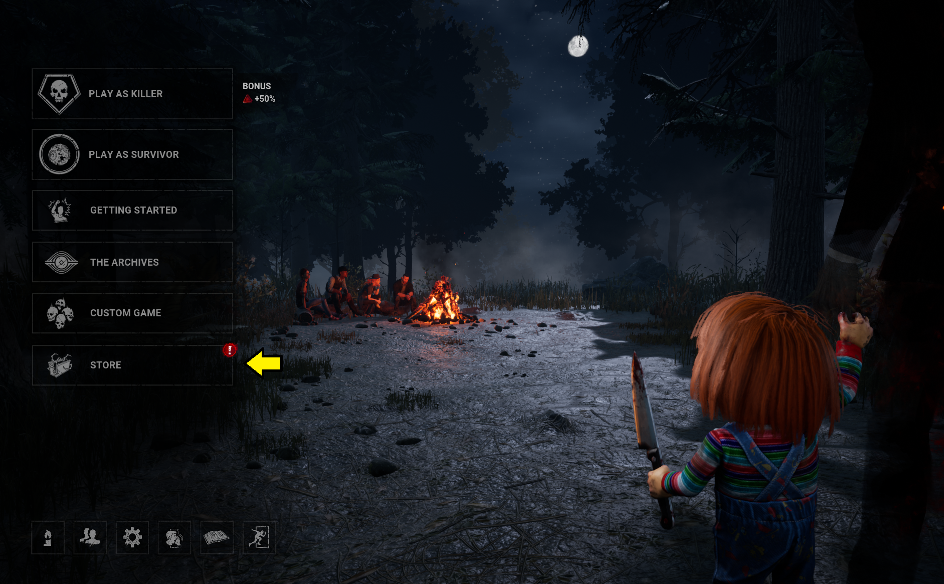 Dead by Daylight in-game Store screen showing the Featured tab where you find the Redeem Code button