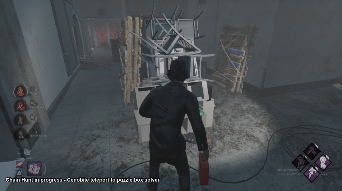Pinhead summoning chains during a Chain Hunt in a Dead by Daylight chase