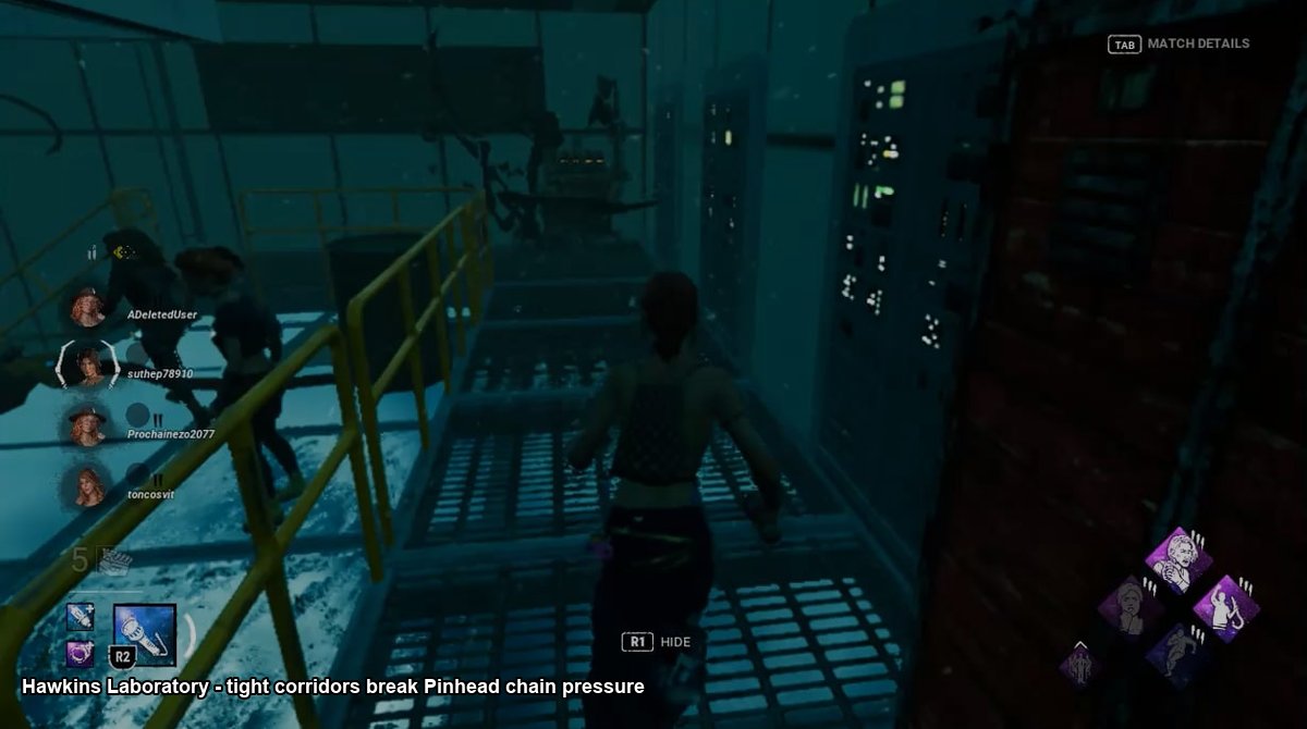 Indoor DBD map layout good for surviving against Pinhead and the Cenobite