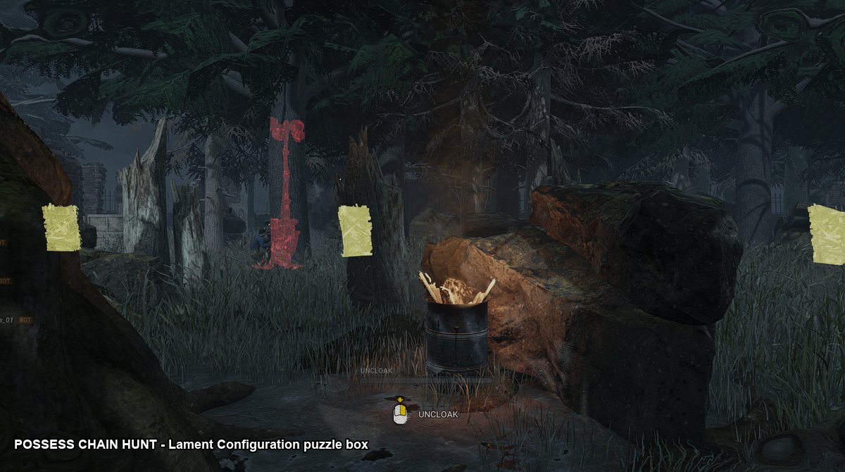The Lament Configuration puzzle box, Pinhead's power icon glowing in the Cenobite chapter