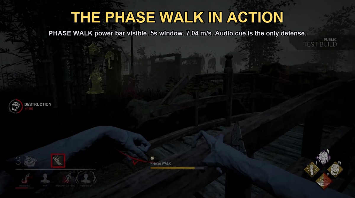 The Spirit's Phase Walk in action - in-game screenshot showing the PHASE WALK power bar charging