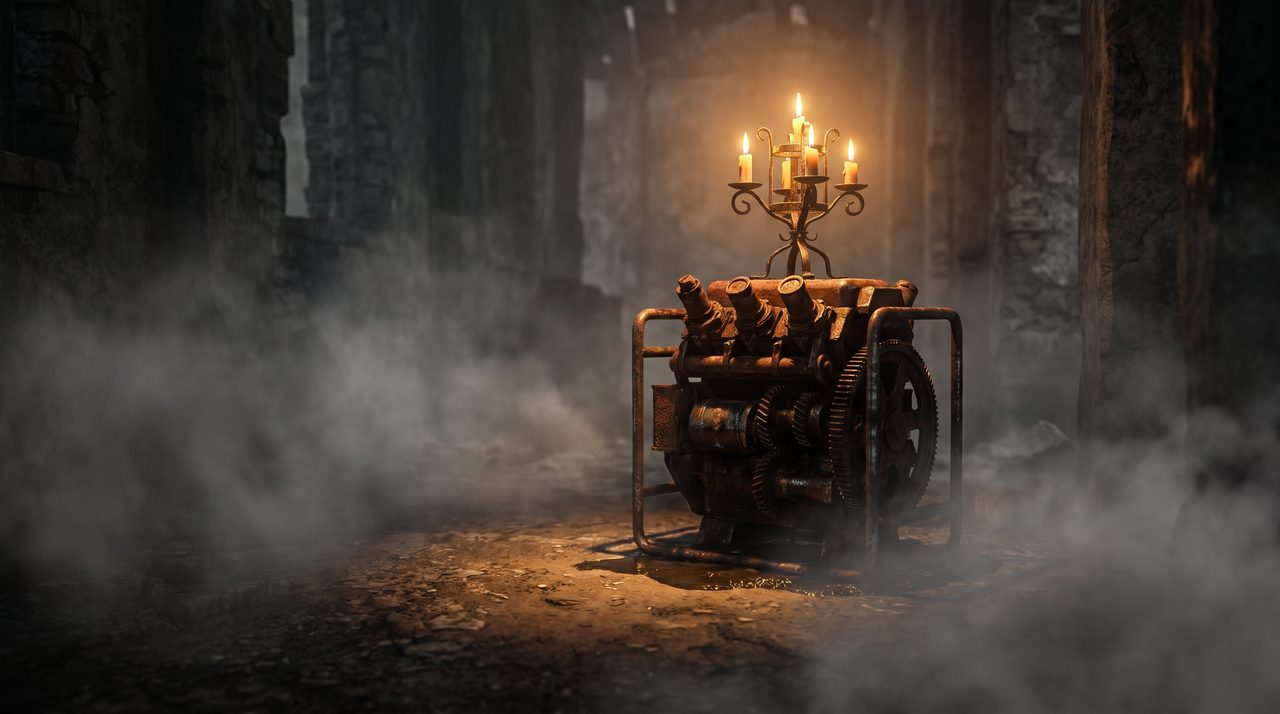 Generator lit by a placed Candelabra Lantern, revealing the gen aura within 32m