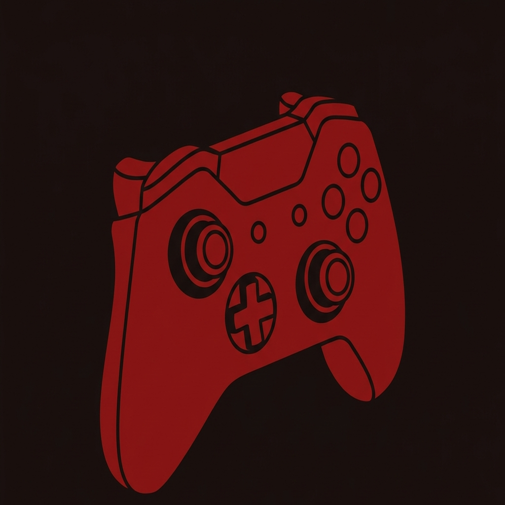 Modern wireless gaming controller in blood red